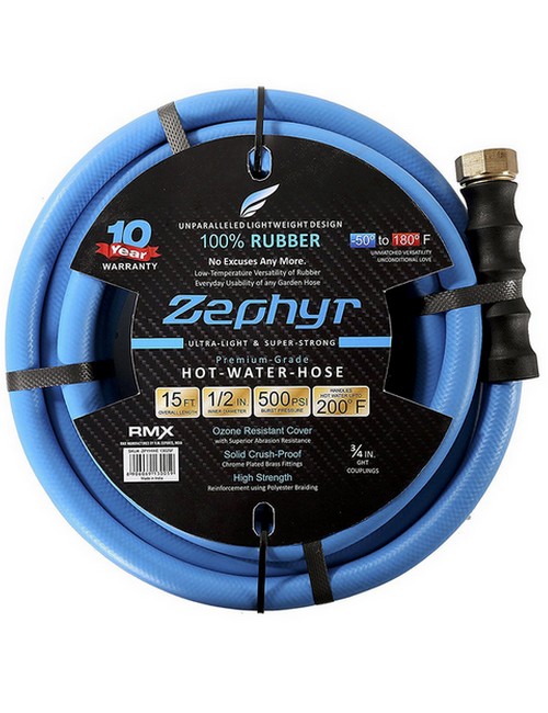 Zephyr Blue Garden Rubber Hose 1 2 Inch Dia X 15 Foot Length Greenmylife Anyone Can Garden